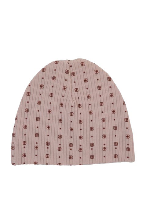 Printed Ribbed Beanie