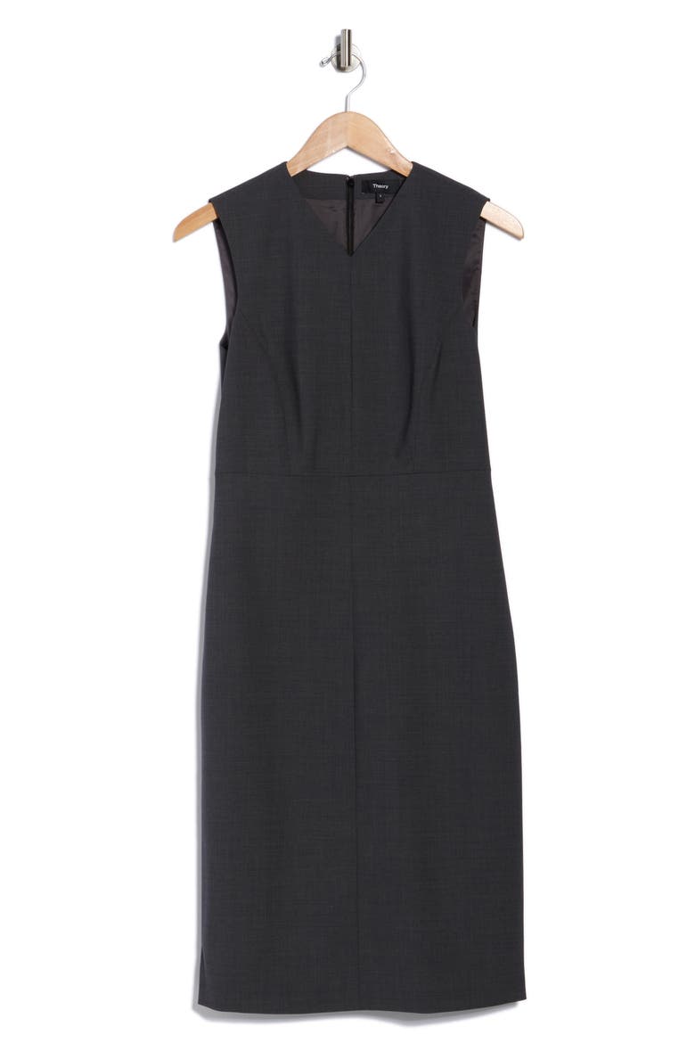 Miyani Wool Blend Sheath Dress, Alternate, color, CHARCOAL MELANGE
