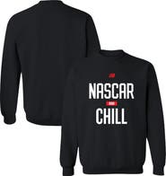 CHECKERED FLAG Men's Checkered Flag Sports Black NASCAR and Chill Pullover Sweatshirt