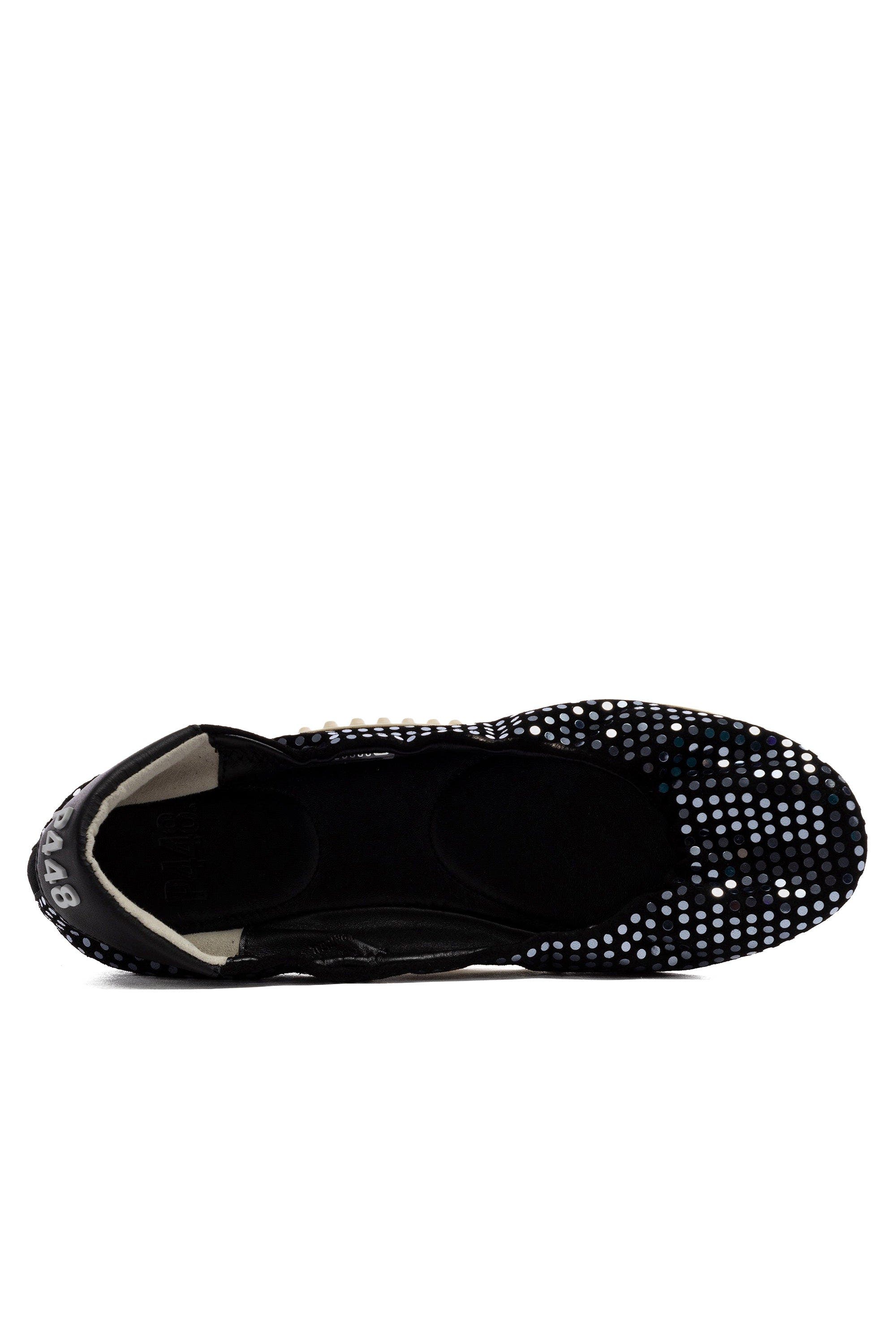 P448 Stella Paillettes Ballet Flat, Alternate, color, Black/Silver