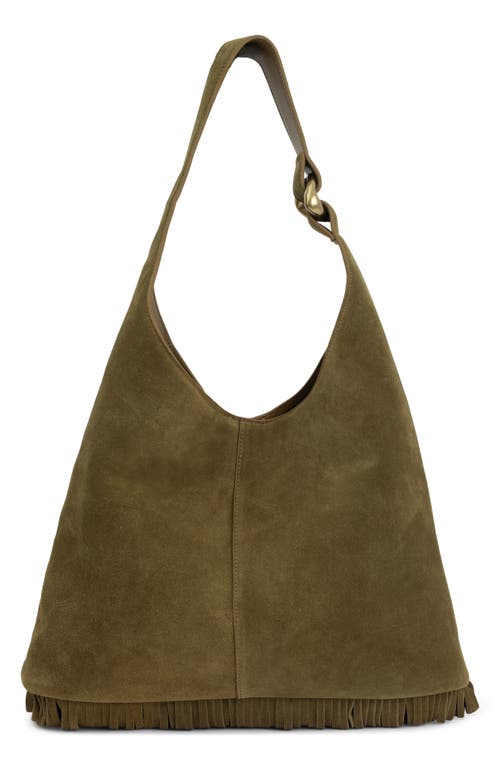 Jeffrey Campbell Wonders Suede Shoulder Bag In Khaki Suede