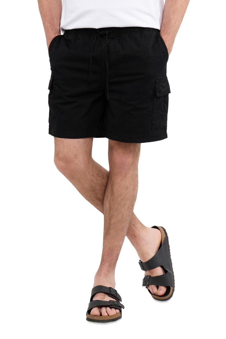 6-Inch Pull-On Cotton Shorts, Alternate, color, BLACK