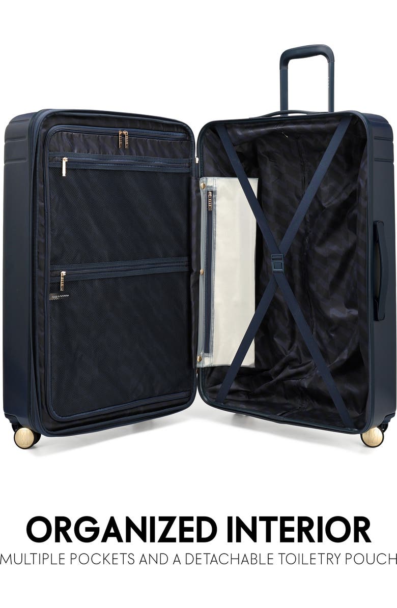 ELLE Louvre 2 Piece Expandable Polycarbonate Spinner Luggage Set, Alternate, color, Navy
