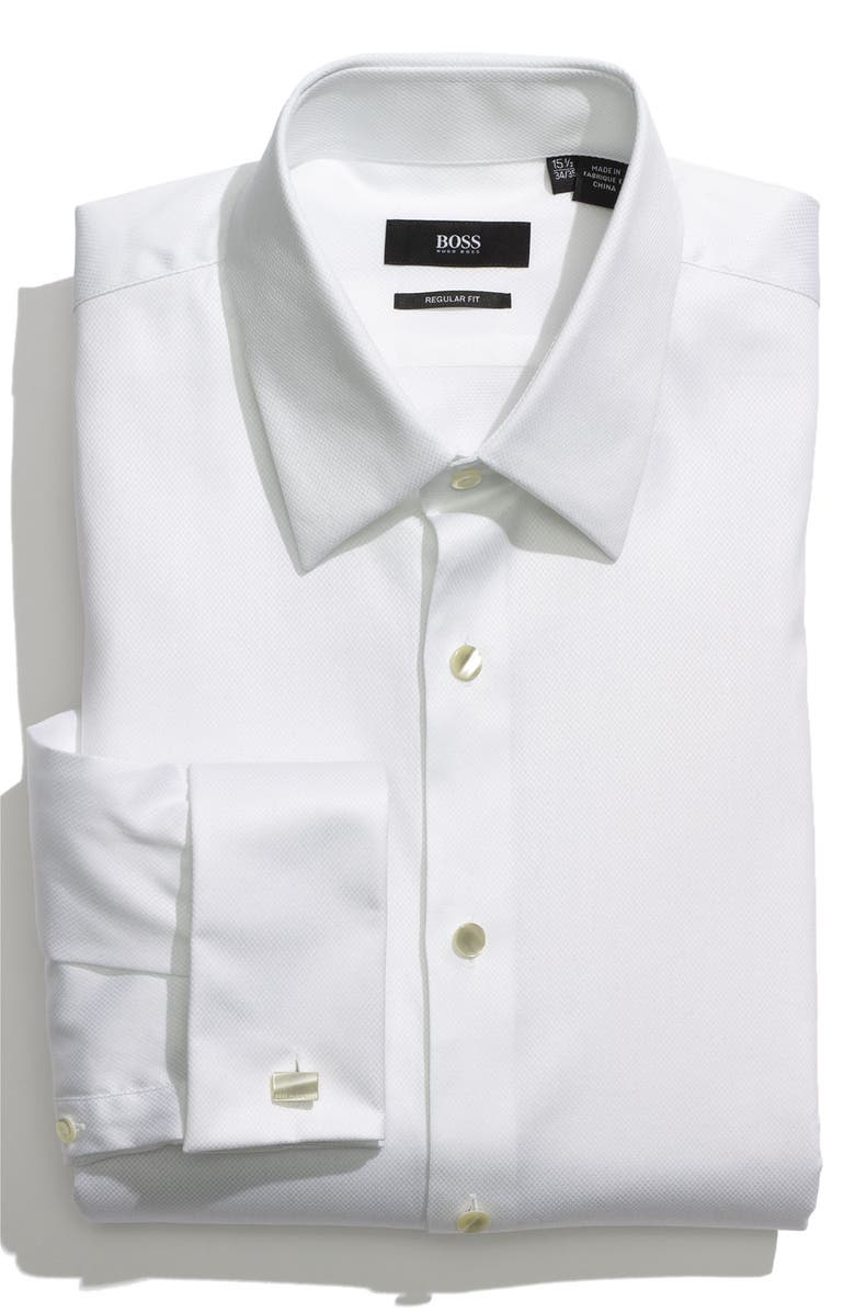 BOSS 'Emmery' US Regular Fit French Cuff Tuxedo Shirt, Main, color, 