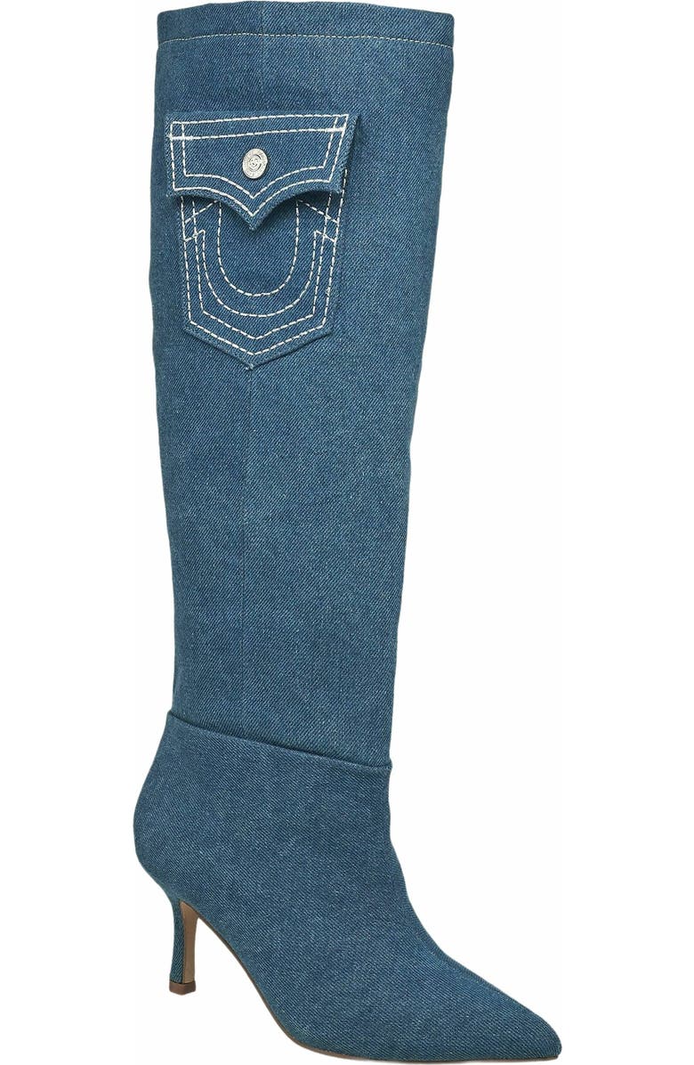 True Religion Tall Denim Boot, Main, color, Light Denim