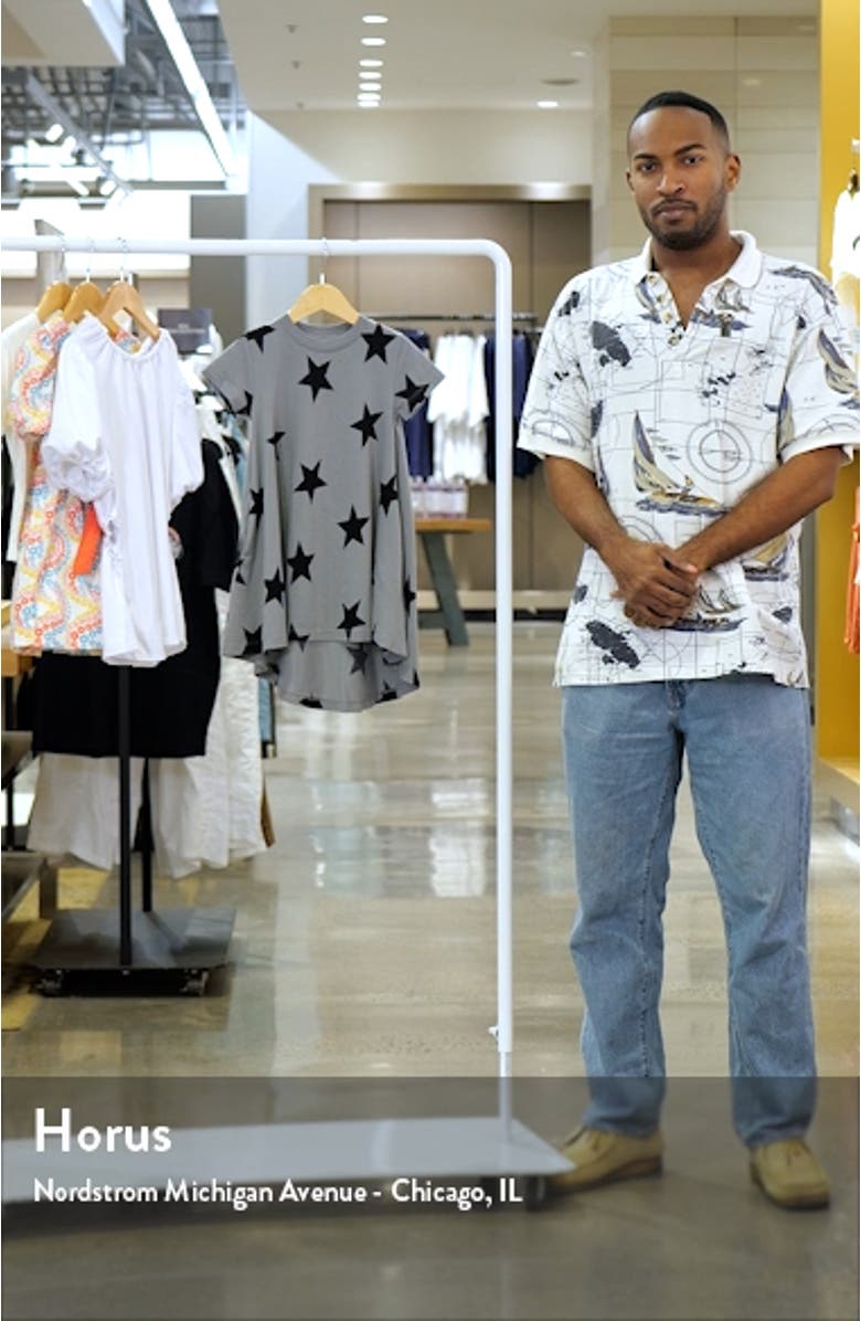 Kids' Star Print Cotton Swing Dress, sales video thumbnail