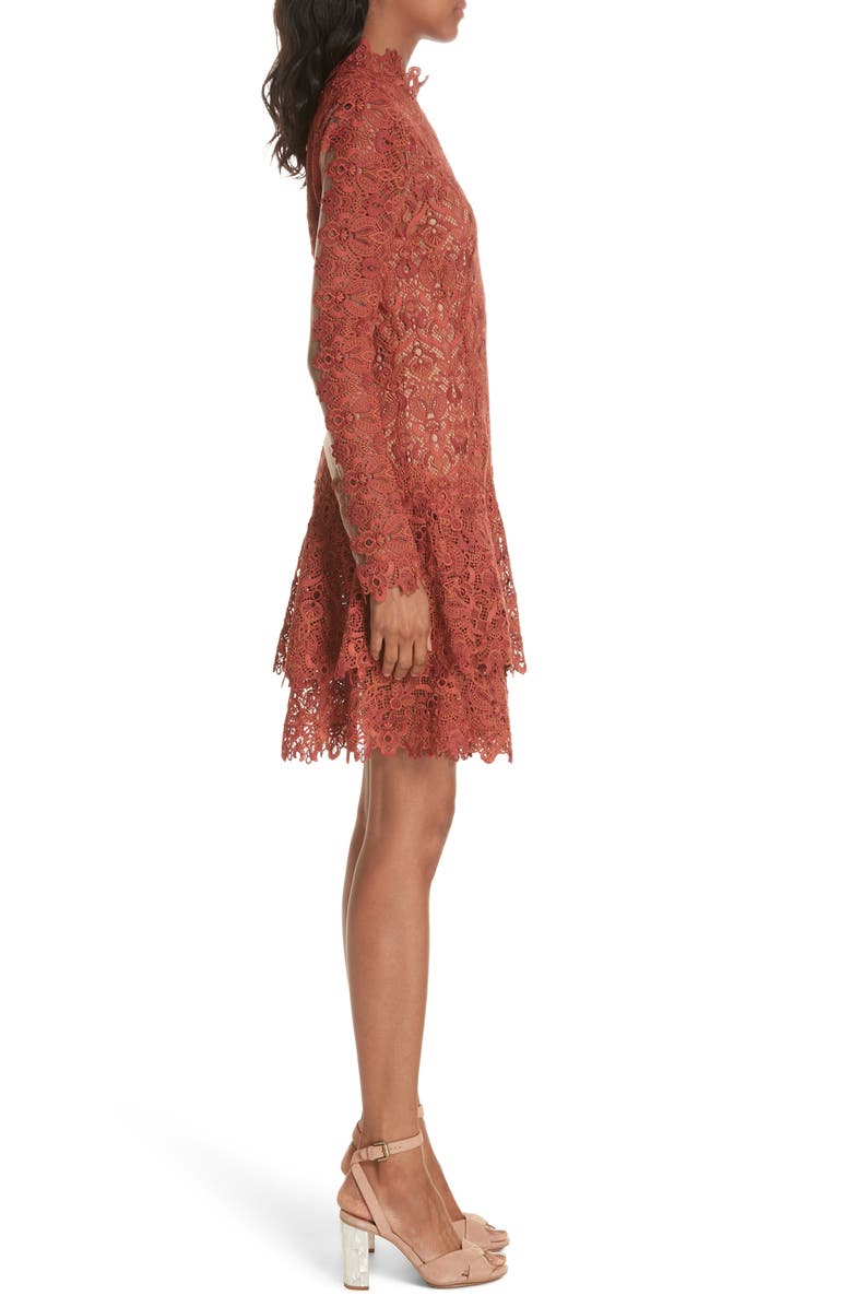 Simkhai Jonathan Simkhai Guipure Lace Layer Hem Dress, Alternate, color, 