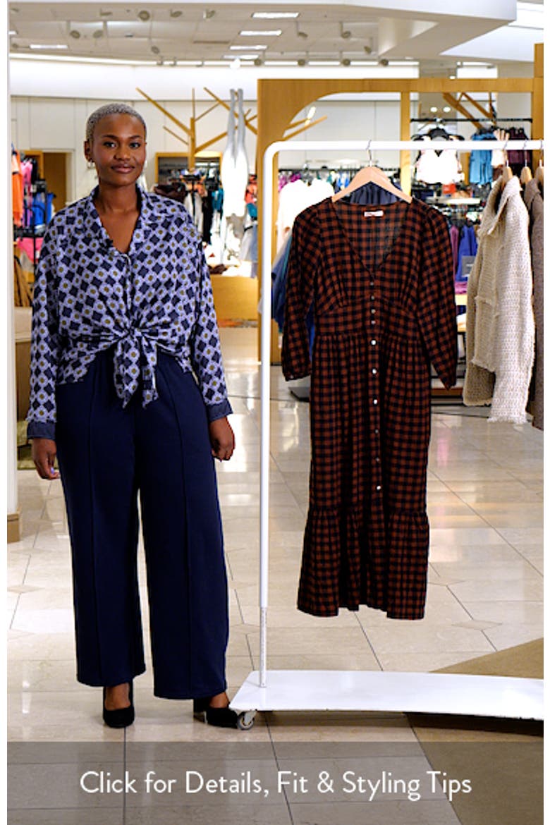 Maeve Plaid Long Sleeve Maxi Dress video