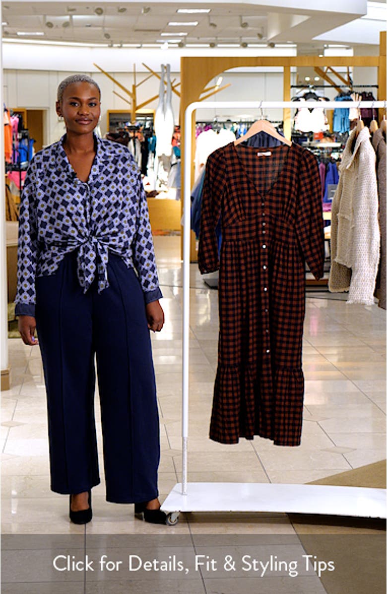 Maeve Plaid Long Sleeve Maxi Dress, sales video thumbnail