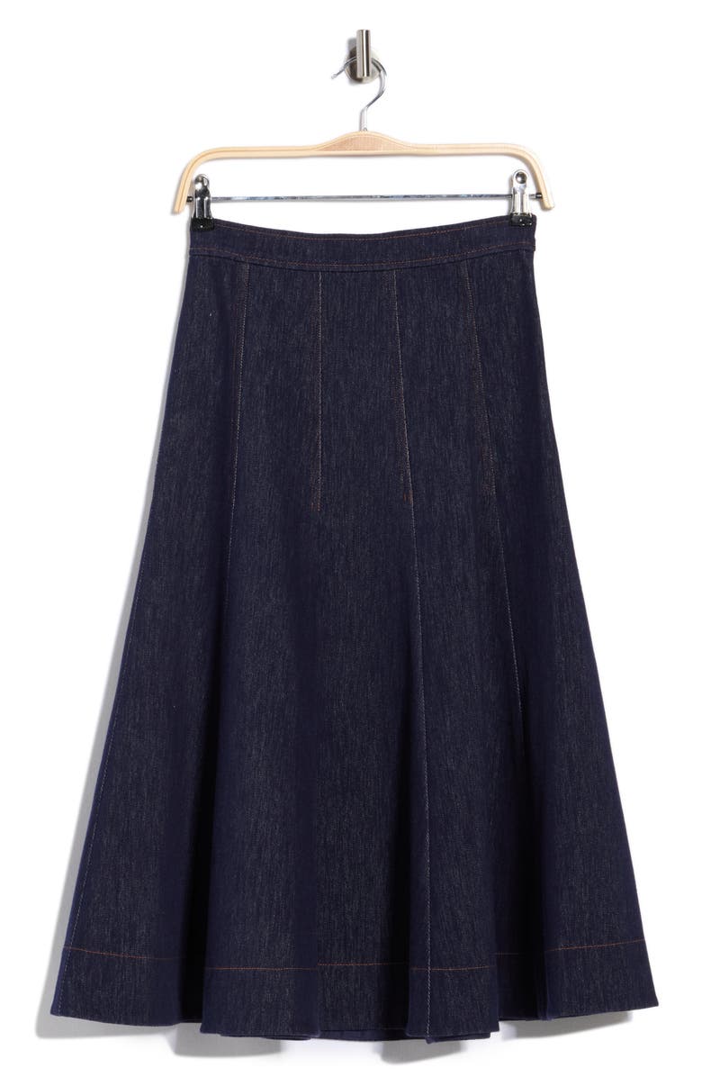 Diane von Furstenberg Brooke Denim Skirt, Main, color, Navy