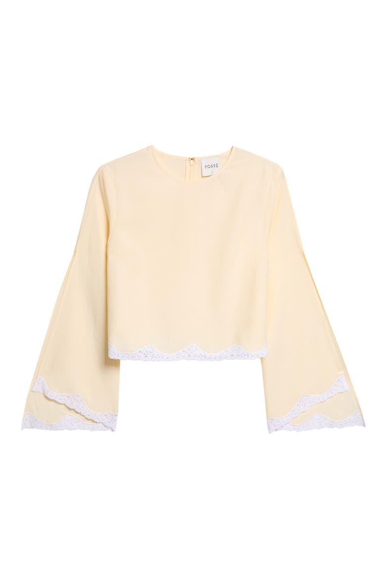 Tabitha Lace-Trimmed Tencel Top, Alternate, color, BUTTERMILK