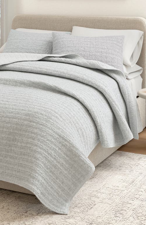 Woven & Weft Waffle Weave 3-piece Quilt Set In Gray