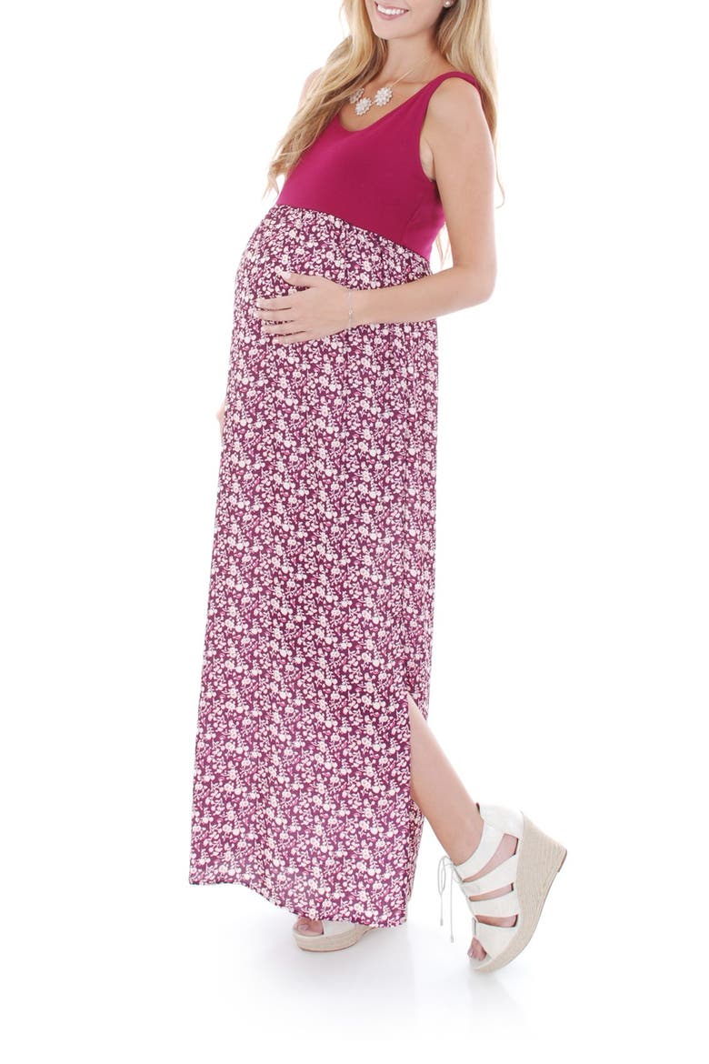 'Maisie' Maternity Maxi Dress, Main, color, POPPY