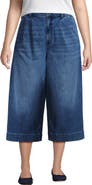 Lands' End Denim Mid Rise Wide Leg Culotte Jeans