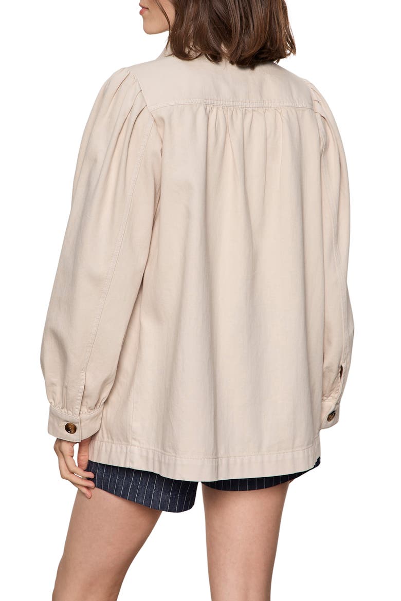 Carrie Oversize Denim Jacket, Alternate, color, WHITE/ DARK OPAL