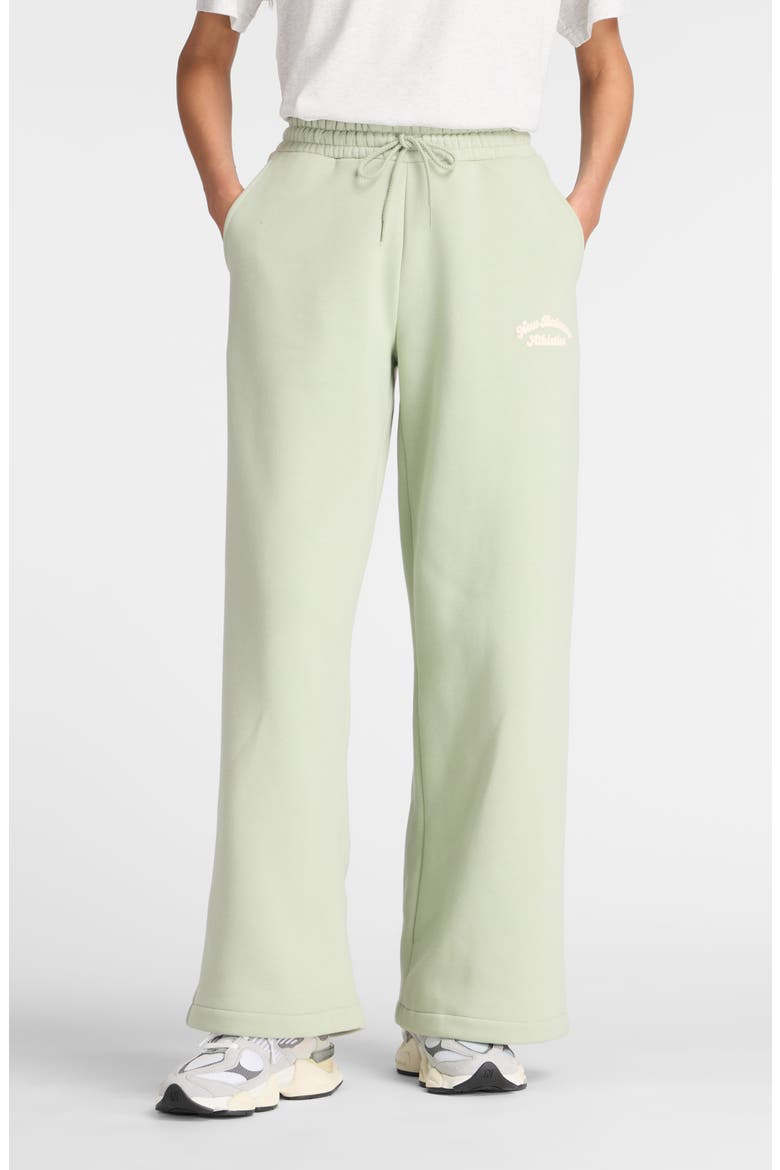 Linear Heritage Wide Leg Fleece Pants, Main, color, GREEN