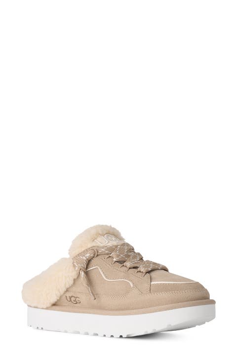 Lowmel Genuine Shearling Lined Lace-Up Mule