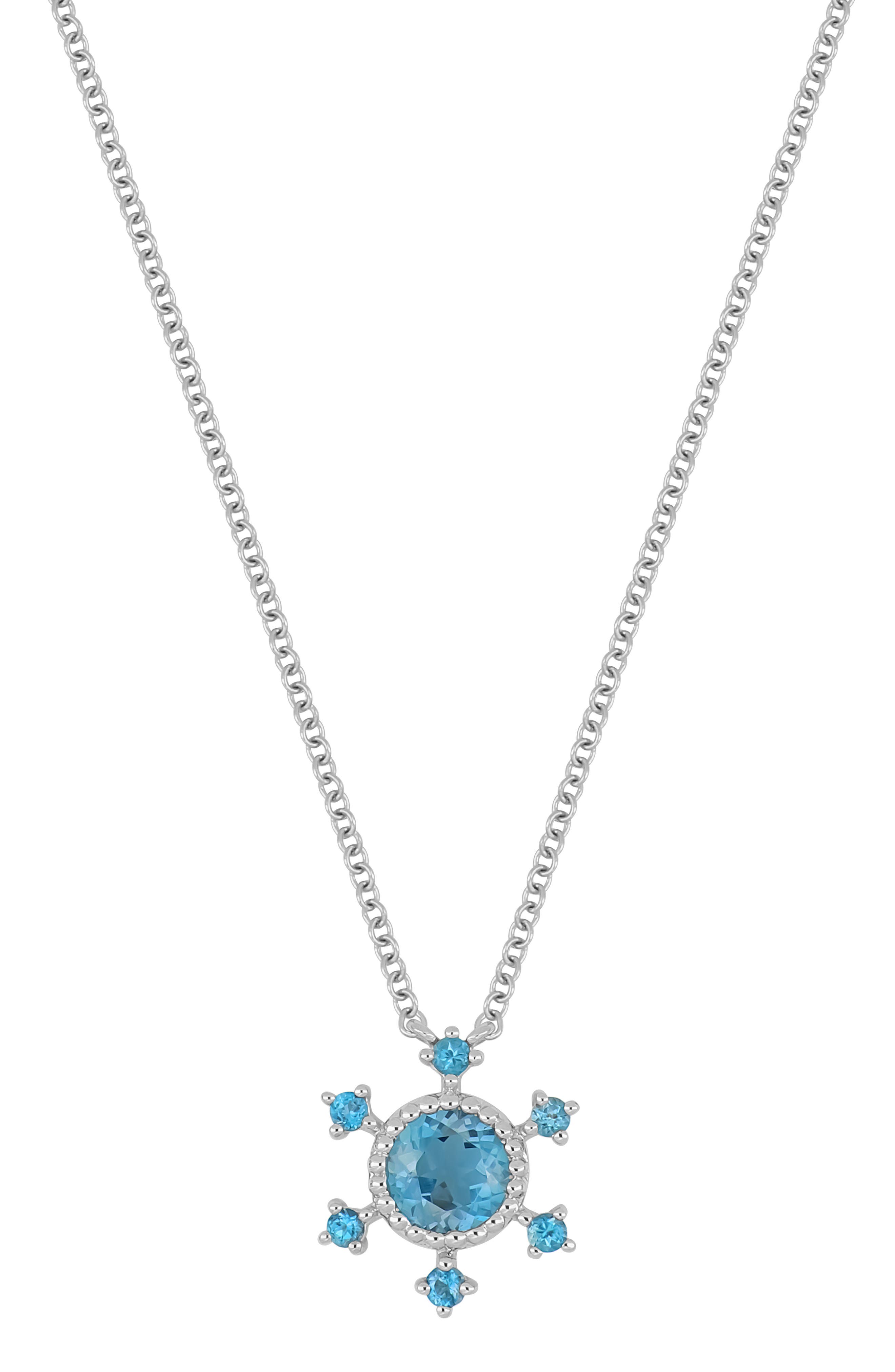 Bony Levy 14K White Gold London Blue Topaz Pendant Necklace