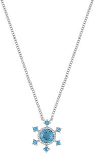 Bony Levy 14K White Gold London Blue Topaz Pendant Necklace