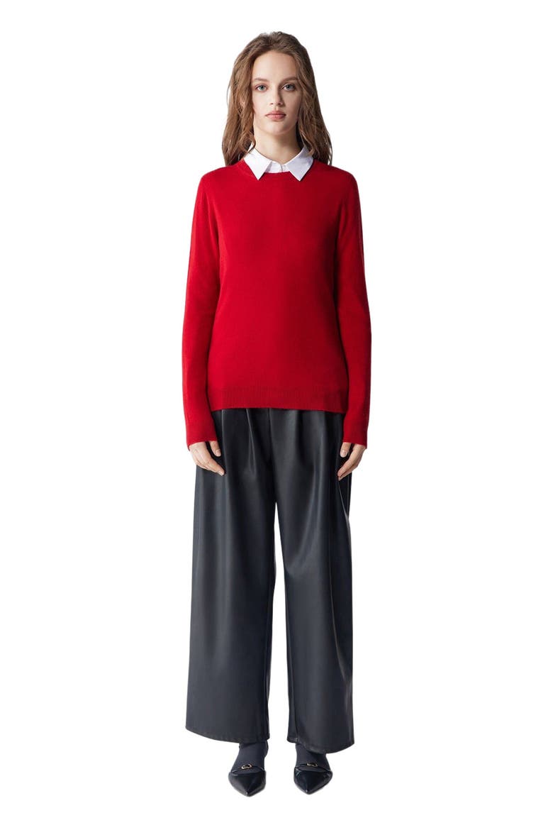 Essential Cashmere Crewneck Sweater, Main, color, haute red