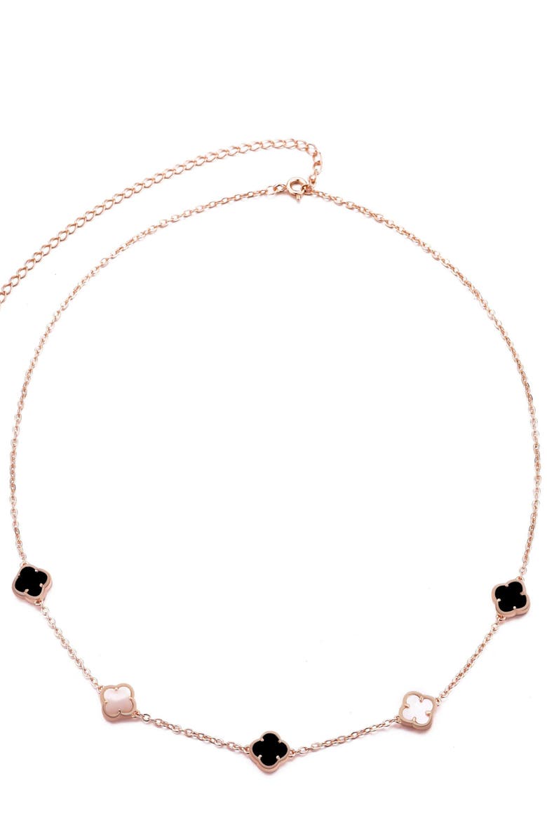 Adornia Enamel Clover Station Necklace, Alternate, color, 