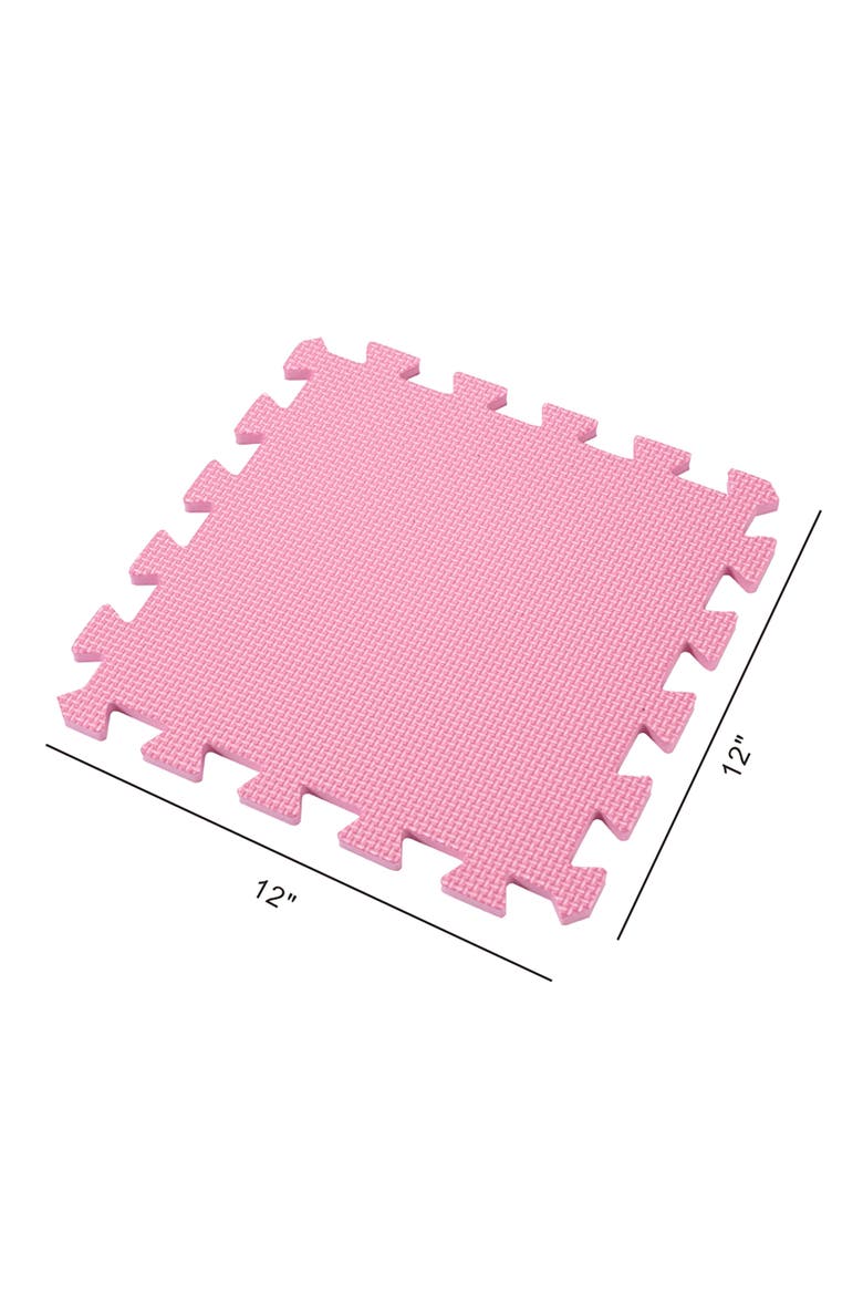 12 Soft Foam Floor Tiles, Interlocking Mat, Alternate, color, Multicolored