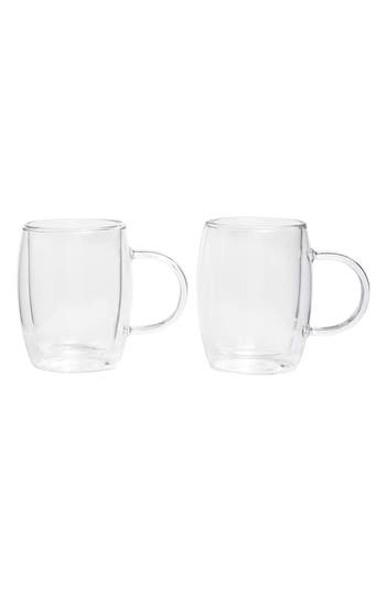 Joyjolt Aroma Set Of 2 Double Wall Glass Mugs