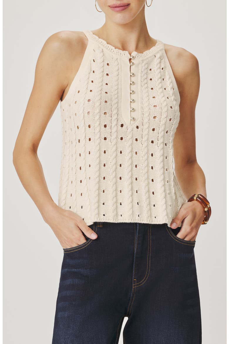Foster Sleeveless Cotton Sweater, Main, color, SHELL WHITE