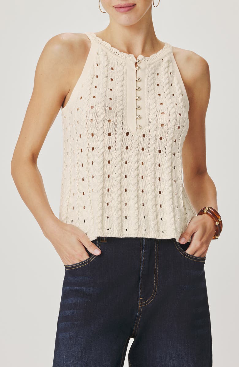 Splendid Foster Sleeveless Cotton Sweater, Main, color, Shell White