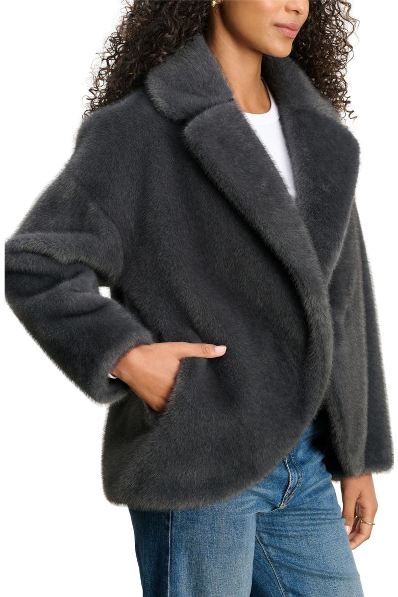 Carolyn Faux Fur Jacket, Alternate, color, SLATE GY