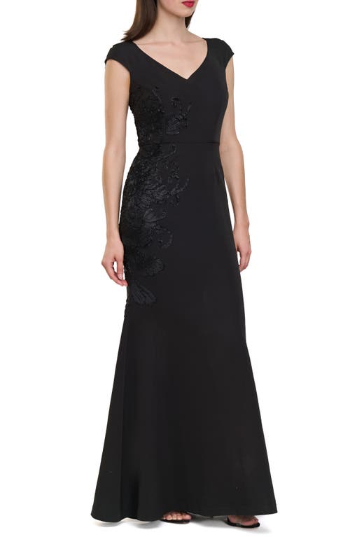 Js Collections Larisa Soutache Mermaid Gown In Black