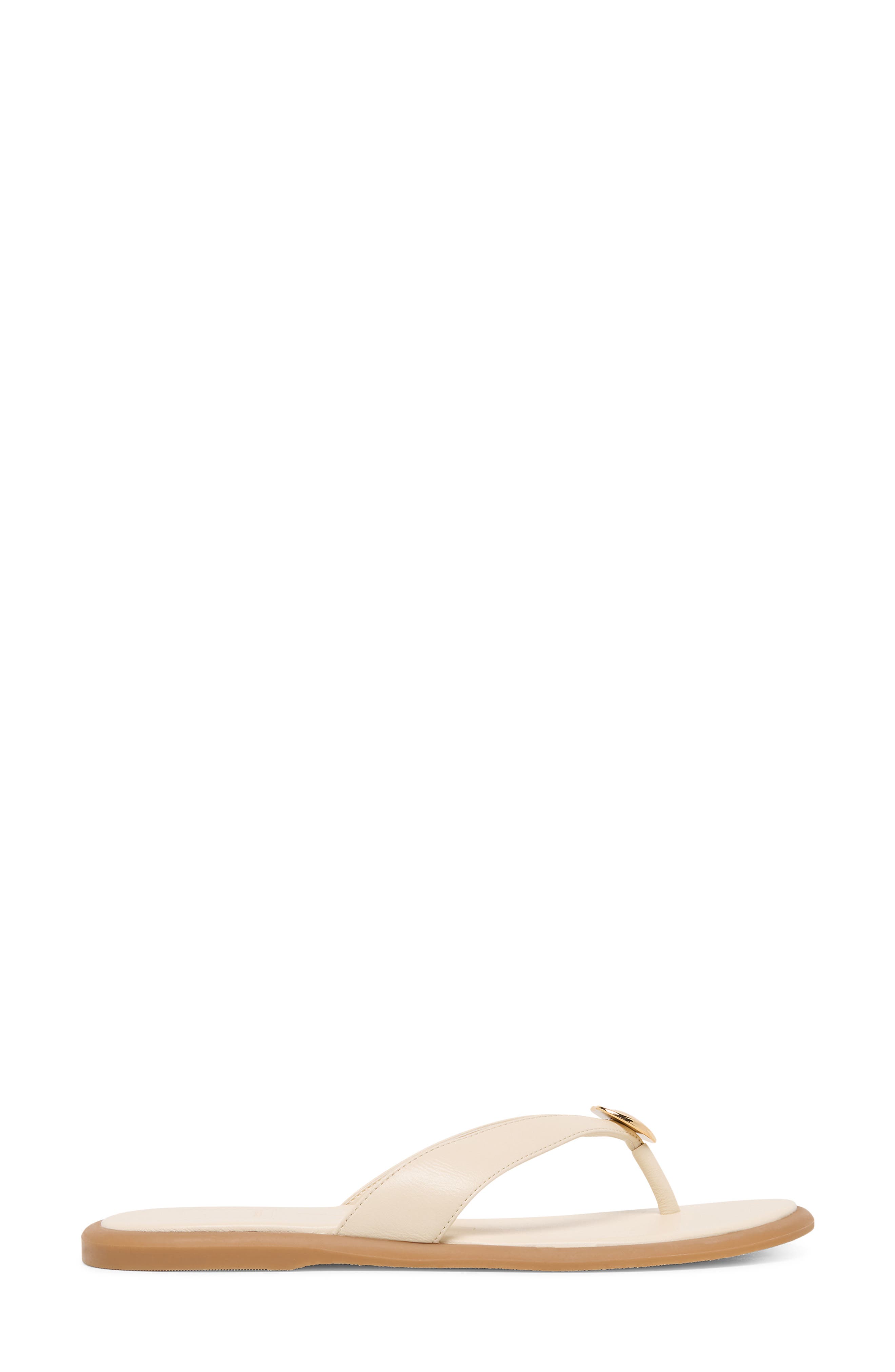 Jaina Embellished Flip Flop, Alternate, color, BONE LEATHER