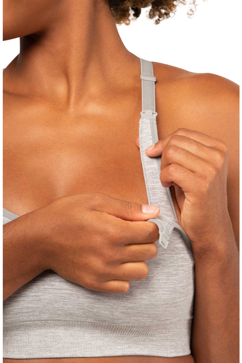 Layla Yoga Racer Back Nursing bra, Alternate, color, GRAPHITE MELANGE