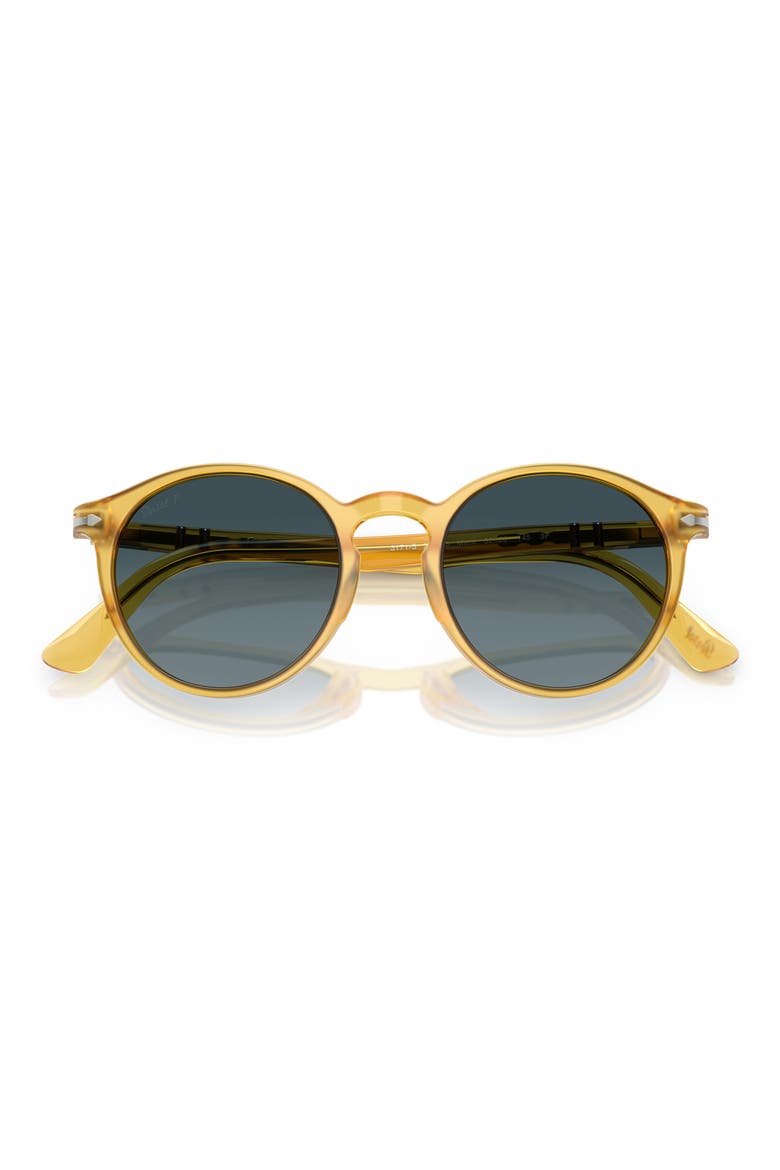 PO3171S 52mm Polarized Phantos Sunglasses, Alternate, color, MIELE / BLUE DARK BLUE POLAR