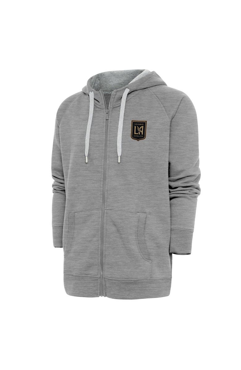 ANTIGUA Men's Antigua Heather Gray LAFC Logo Victory Full-Zip Hoodie, Main, color, Heather Gray