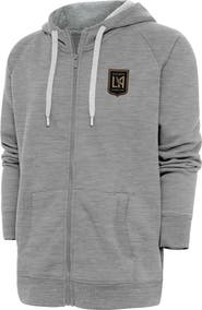 ANTIGUA Men's Antigua Heather Gray LAFC Logo Victory Full-Zip Hoodie
