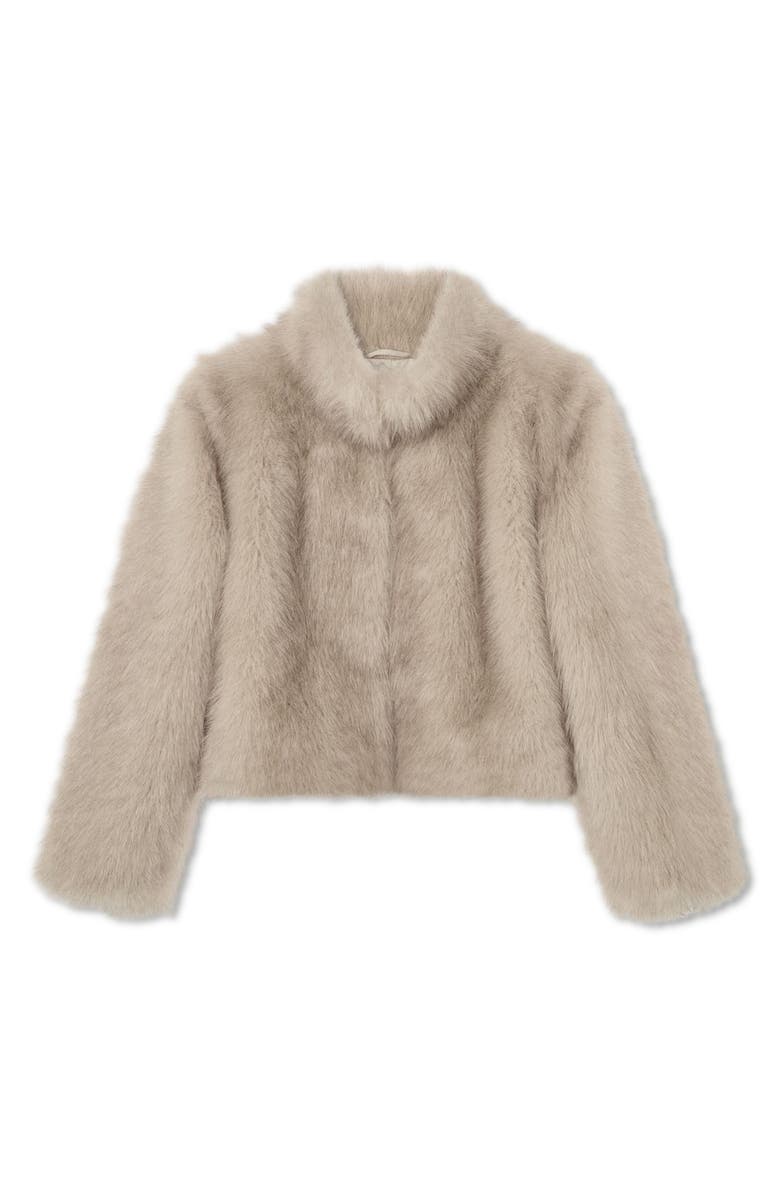 LK Bennett Noah Faux Fur Coat, Alternate, color, Birch