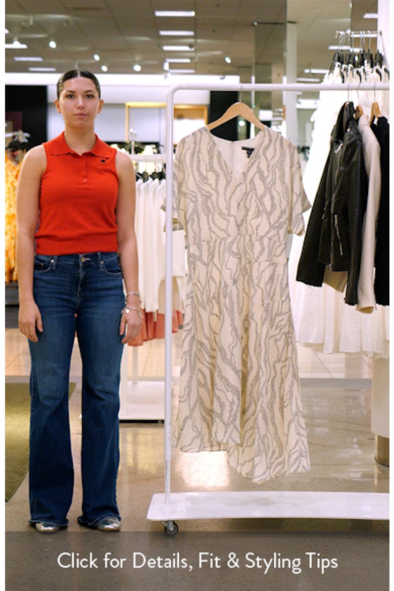 Abstract Print Asymmetric Midi Dress video