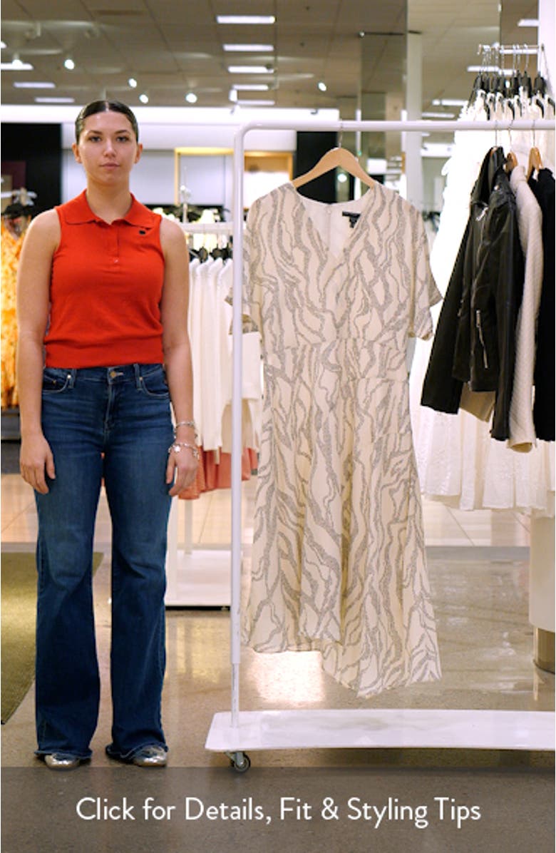 Abstract Print Asymmetric Midi Dress, sales video thumbnail