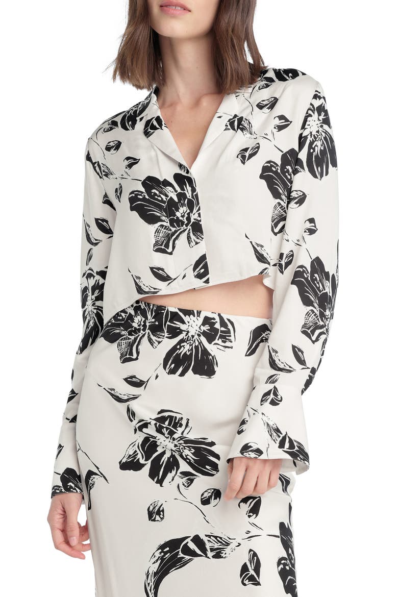 The Cropped Lily Print Top, Main, color, VINTAGE FLORAL