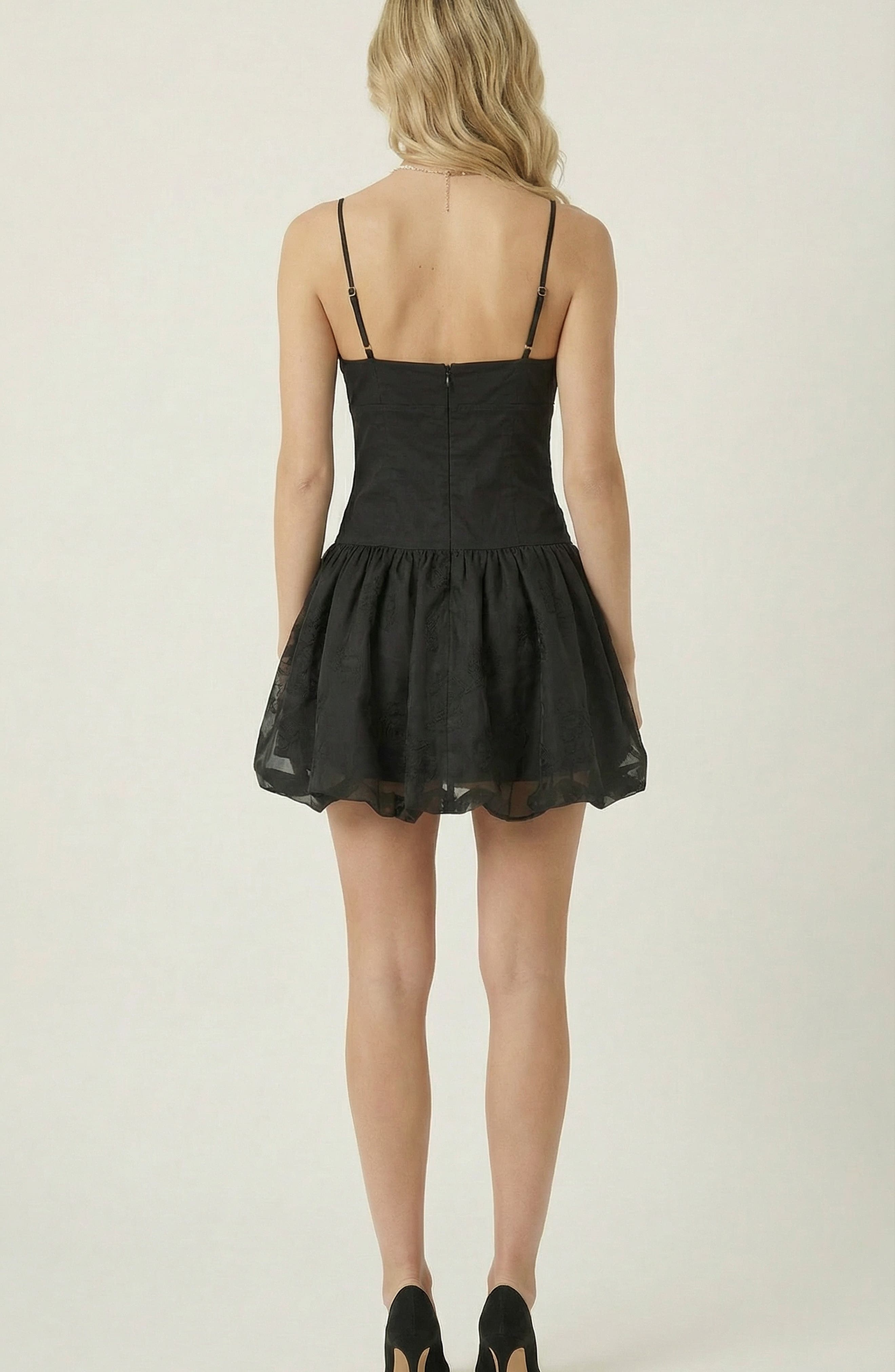 Spaghetti Strap Bubble Mini Dress - image 2