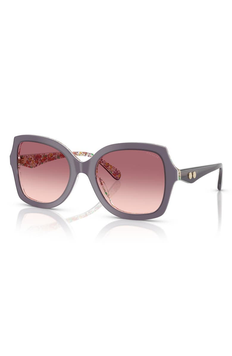COACH 56mm Gradient Butterfly Sunglasses, Alternate, color, Violet / Floral / Purple Pink