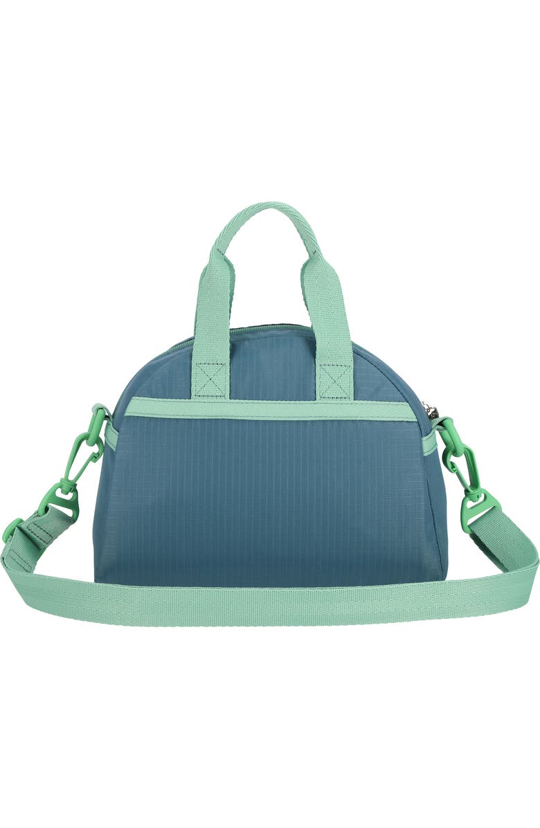LeSportsac Small Round Water Repellent Satchel, Alternate, color, Blue Indigo/ Mint