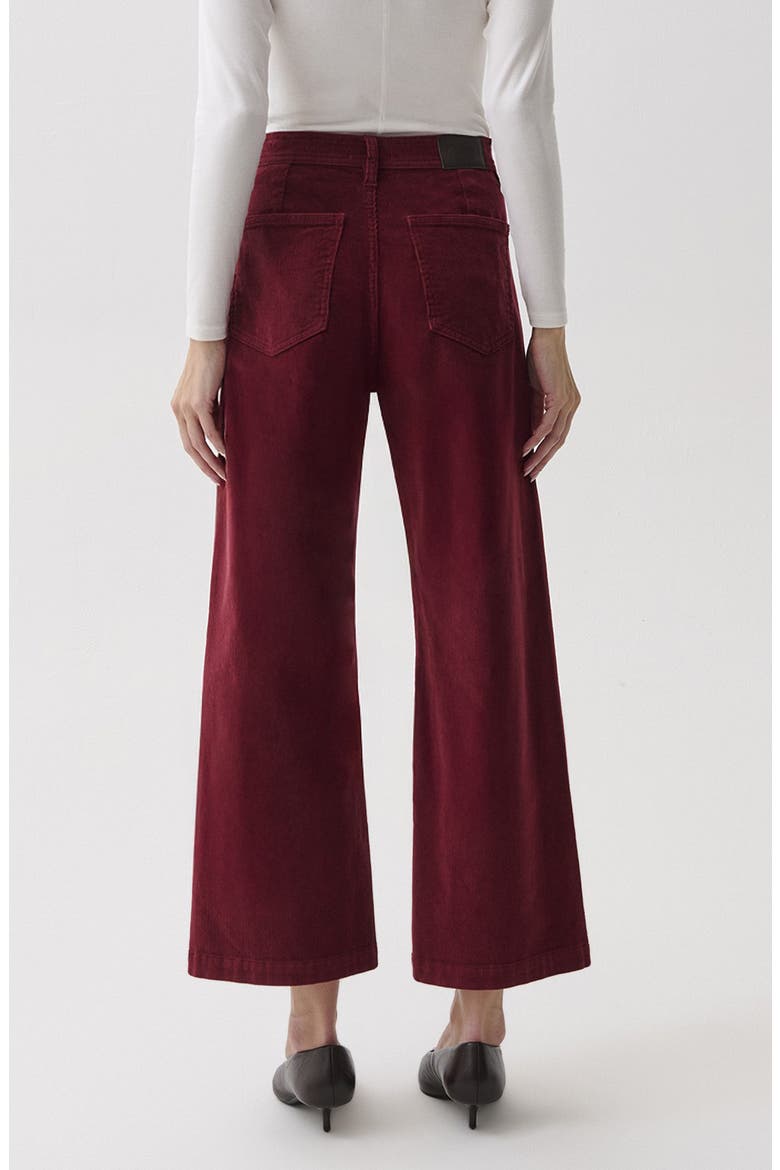 Penny Ankle Wide Leg Corduroy Jeans, Alternate, color, DEEP CRIMSON