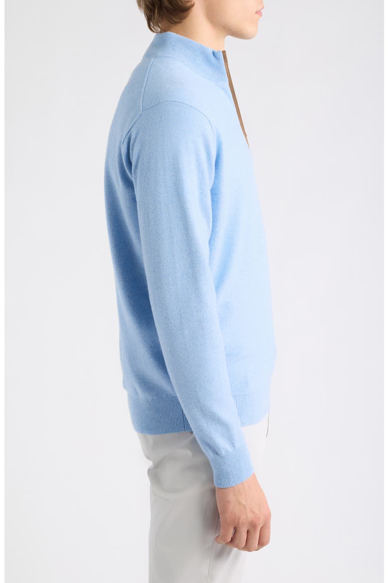 Crown Crafted Artisan Flex Cashmere Blend Quarter Zip Sweater, Alternate, color, BLUE FROST