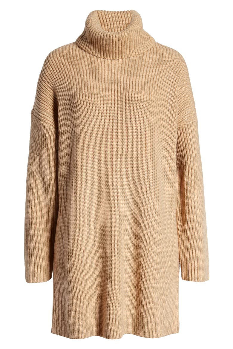 Culver Turtleneck Long Sleeve Sweater Dress, Alternate, color, CAMEL