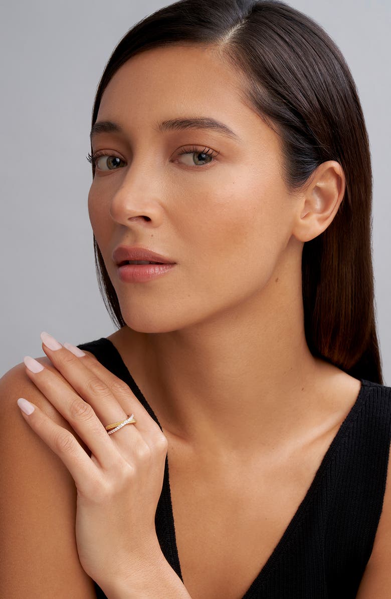 LAGOS Caviar Luxe Diamond X Band Ring, Alternate, color, Gold