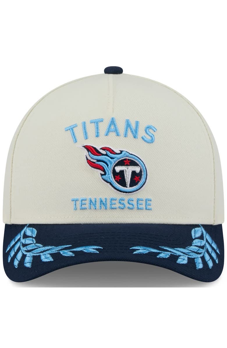 New Era Men's New Era Cream/Navy Tennessee Titans 2025 NFL Draft 9FORTY A-Frame M-Crown Adjustable Hat, Alternate, color, Cream