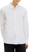 AllSaints Hawthorne Solid Stretch Cotton Button-Up Shirt