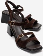 Forever & Always Shoes Yolen Leather Block Heel Sandal